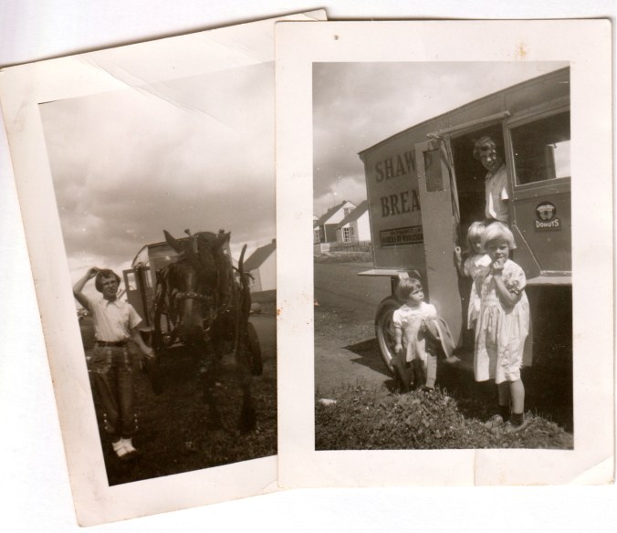group with bread wagon