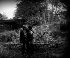 The Bass Man and Boo in our garden.