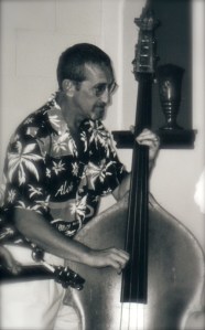 E wearing one of his favorite Hawaiian shirts.