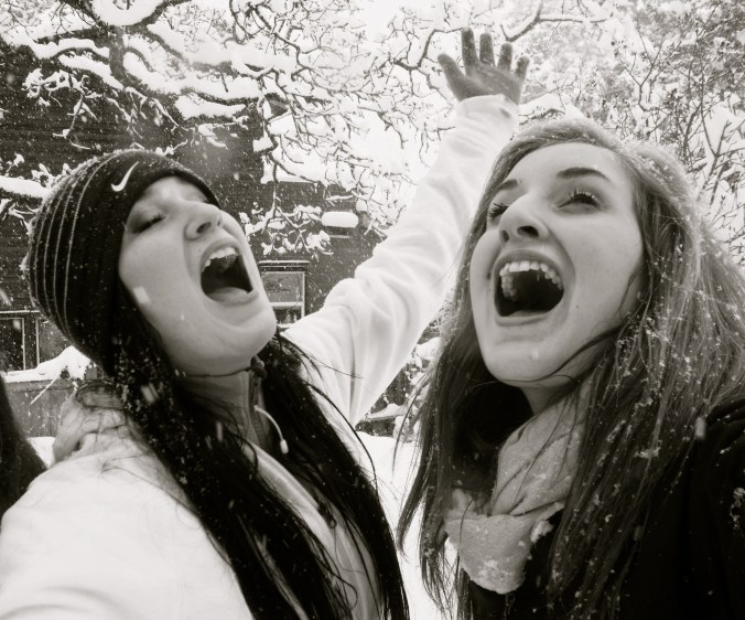 Abby and Melissa Snow Day