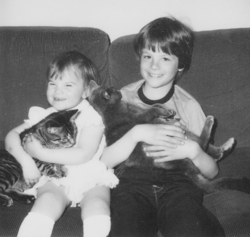 tom + aimee with cats